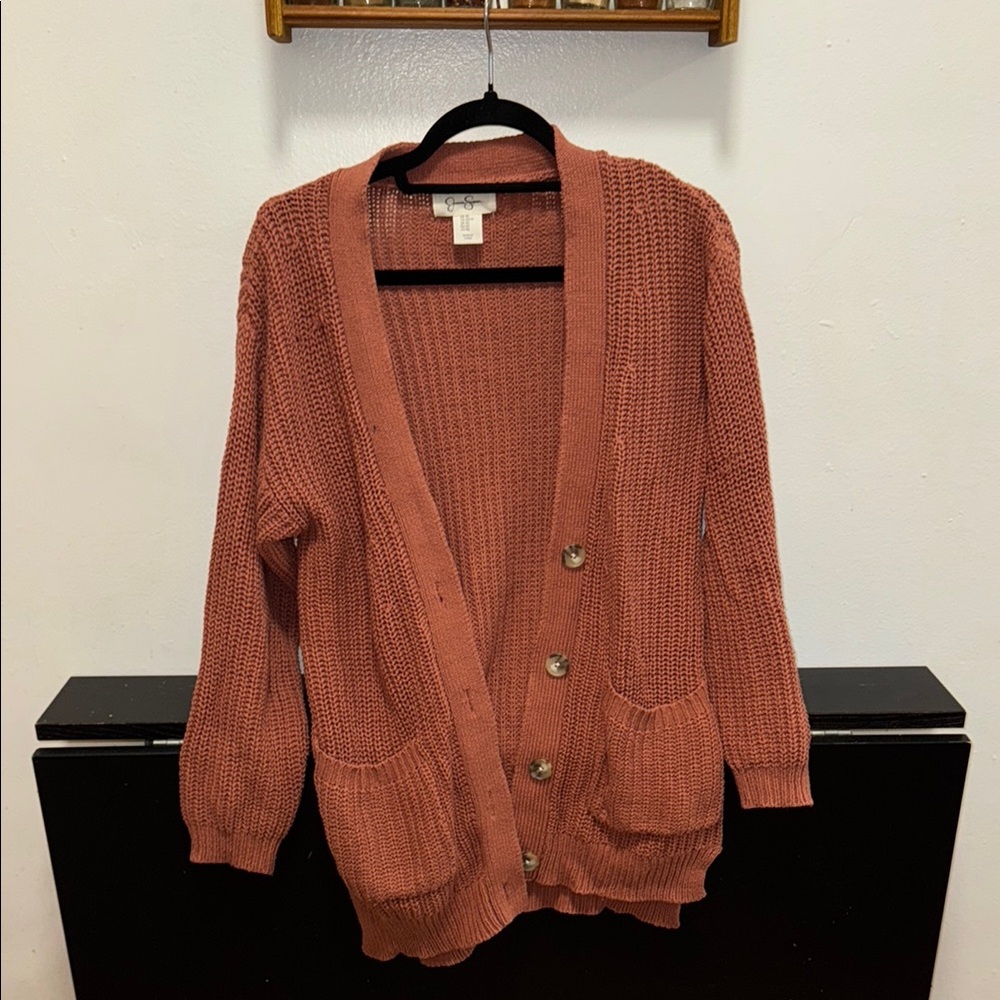 Cozy Rust Cardigan Sweater